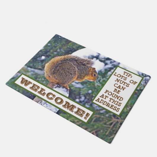 PAILLASSON SQUIRREL SUR LA NEIGE COUVERT POST/RECHERCHE DE NU (Incliné)