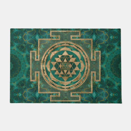 Paillasson Sri Yantra/malachite et or de Sri Chakra (Devant)