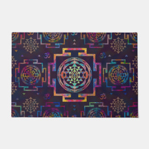 Paillasson Sri Yantra/Sri Chakra en couleurs