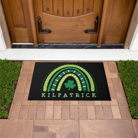 Paillasson St. Patrick's Day Boho Rainbow Shamrock (De plein air)