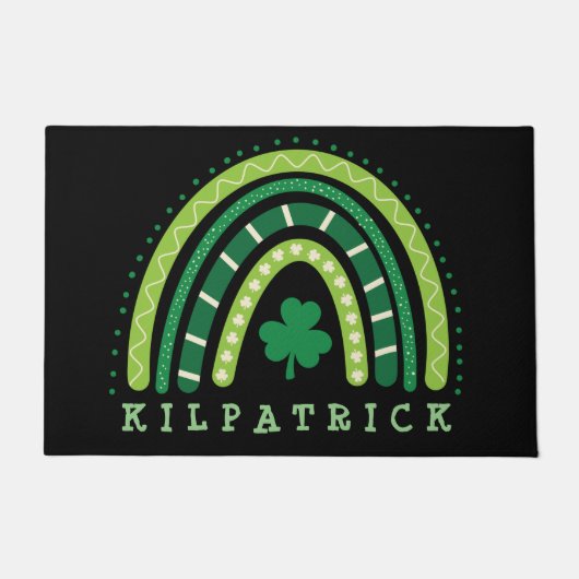 Paillasson St. Patrick's Day Boho Rainbow Shamrock (Devant)