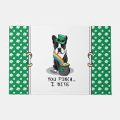 Paillasson St. Patrick's Day Boston Terrier (noir) mignon chi (Devant)