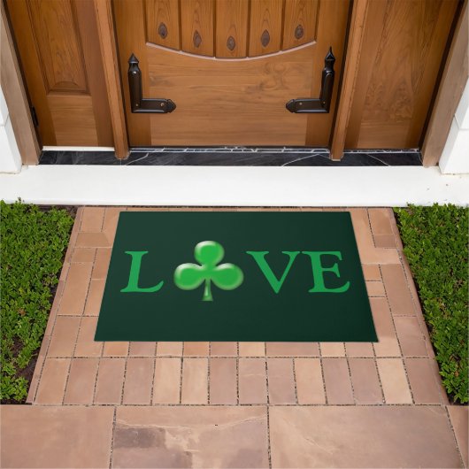 Paillasson St. Patrick's Day Love Green Clover Porte Shamrock (De plein air)