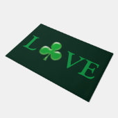 Paillasson St. Patrick's Day Love Green Clover Porte Shamrock (Incliné)