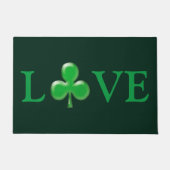 Paillasson St. Patrick's Day Love Green Clover Porte Shamrock (Devant)