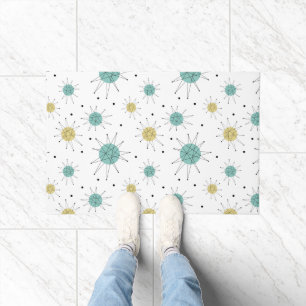 Paillasson Starburst franciscain jaune bleu Mi-siècle