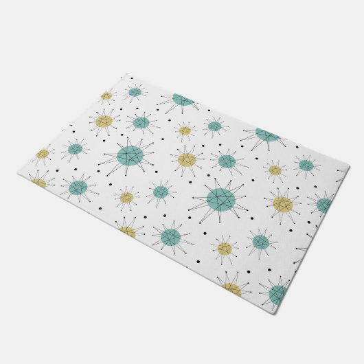 Paillasson Starburst franciscain jaune bleu Mi-siècle (Incliné)