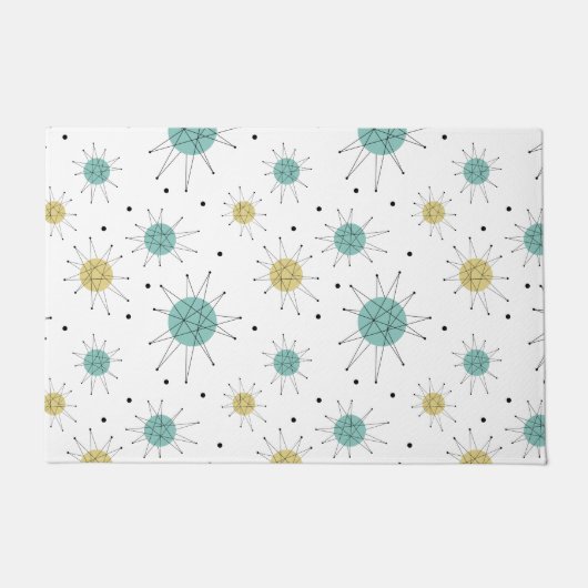 Paillasson Starburst franciscain jaune bleu Mi-siècle (Devant)