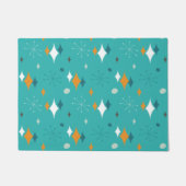 Paillasson Starburst Mid Century Motif moderne en Turquoise (Devant)