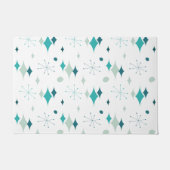 Paillasson Starburst Mid Century Motif moderne Turquoise Aqua (Devant)