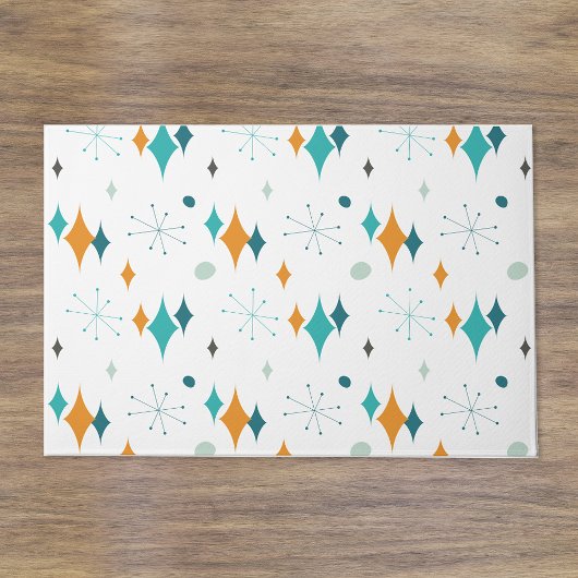 Paillasson Starburst Motif moderne du milieu du siècle