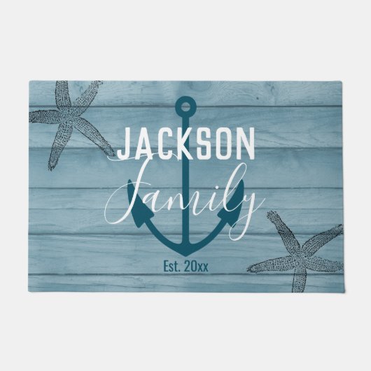 Paillasson Starfish Rustique Poisson à étoiles Custom Family  (Devant)