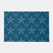 Paillasson Starfish Seashell Croquis Motif Sur Ocean Blue (Devant)