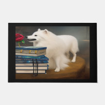 Steampunk American Eskimo chien Door Mat