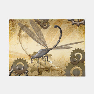 Paillasson Steampunk, libellules de vapeur avec des vitesses