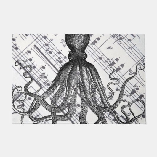 Paillasson steampunk rustique nautique moderne poulpe vintage (Devant)