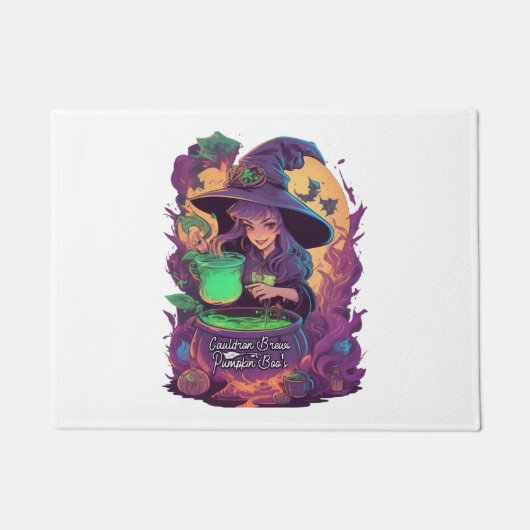 Paillasson Sticker du Citrouille Boo Cauldron Brews (Devant)