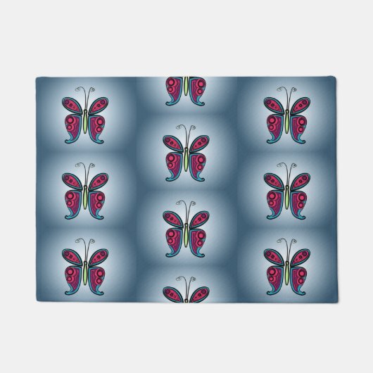 Paillasson Sticker rond papillon classique Numéro de table (Devant)