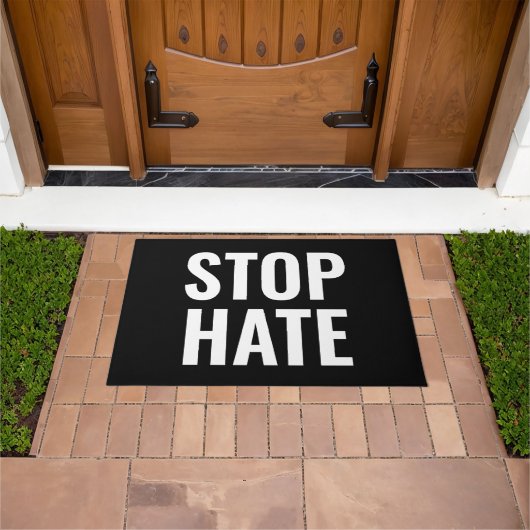 Paillasson Stop Hate, panneau noir blanc (De plein air)