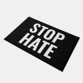 Paillasson Stop Hate, panneau noir blanc (Incliné)