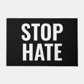 Paillasson Stop Hate, panneau noir blanc (Devant)
