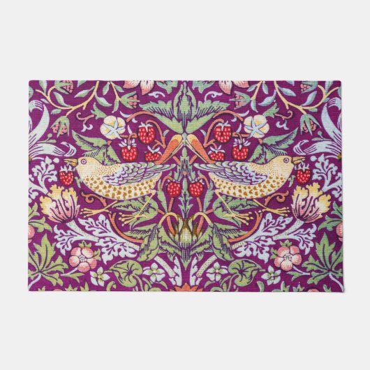 Paillasson Strawberry Thief Red, William Morris (Devant)