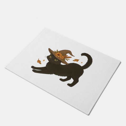 Paillasson Stretting Chat Noir - Witchy Automne Classique T-S (Incliné)
