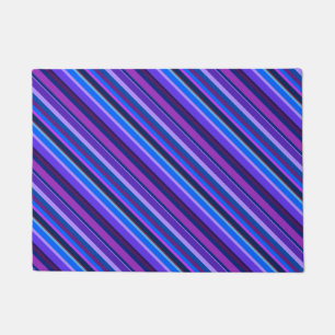 Paillasson stripes en bleu et purple