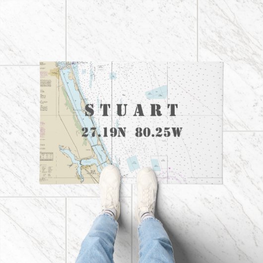 Paillasson Stuart Florida Latitude Longitude Bateau nautique (Intérieur)