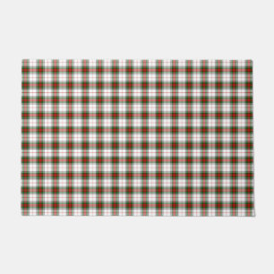 Paillasson Stuart / Stewart tartan blanc rouge vert plaid