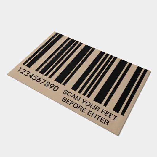 Paillasson Style drôle de code barres - balayez vos pieds (Incliné)
