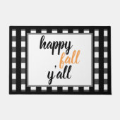 Paillasson Style moderne Happy Fall Y'all Black Buffalo Check (Devant)
