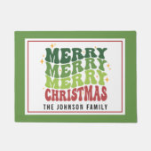 Paillasson Style Rétro Monogramme Joyeux Joyeux Noël (Devant)