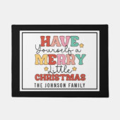 Paillasson Style Rétro Monogramme Joyeux Petit Noël (Devant)