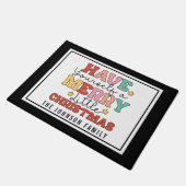 Paillasson Style Rétro Monogramme Joyeux Petit Noël (Incliné)