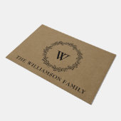 Paillasson Style rustique moderne ferme Monogramme Laurel (Incliné)