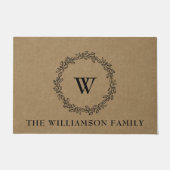 Paillasson Style rustique moderne ferme Monogramme Laurel (Devant)