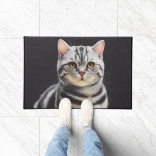 Paillasson Stylo réaliste américain shorthair Chat noir
