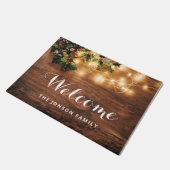Paillasson Succursale Mistletoe Bois rustique Fêtes de Noël (Incliné)