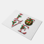 Paillasson Sucre de canne Stripes Holly Berries Aimer Noël (Incliné)