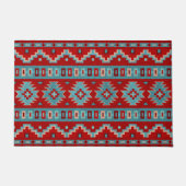 Paillasson Sud-Ouest Mesas Turquoise & Rouge (Devant)