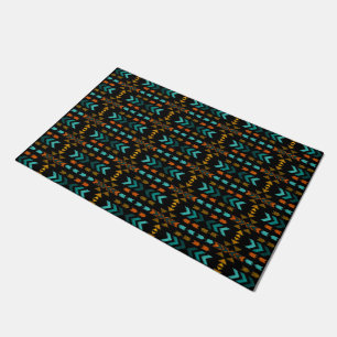 Paillasson Sud-Ouest, Noir et Aqua, Porte Mat de 18" x 24"