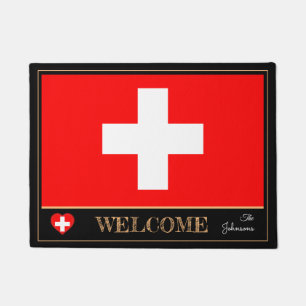 Paillasson Suisse & Swiss Flag house matelas/sports Bienvenue