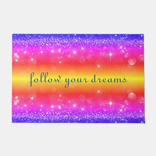 Paillasson Suivez vos rêves Rainbow Sparkle Door Mat (Devant)