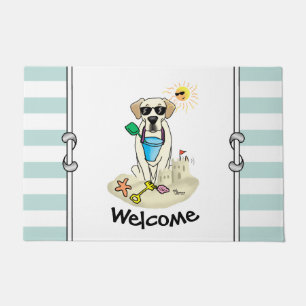 Paillasson Summer Beach Yellow Labrador Retriever - Mignonne 