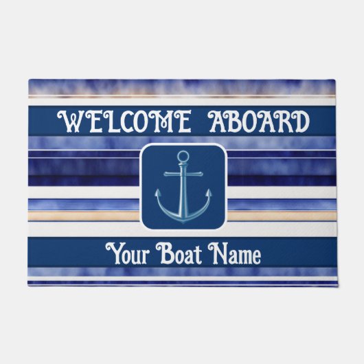 Paillasson Summer Navy Blue Modern Boot Stripes Collection (Devant)