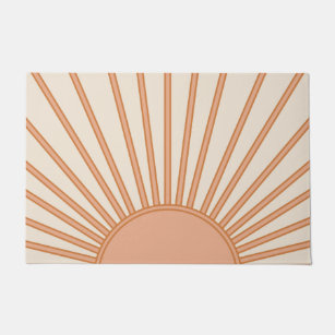 Paillasson Sun Sunrise Earth Tones Terracotta Retro Sunshine