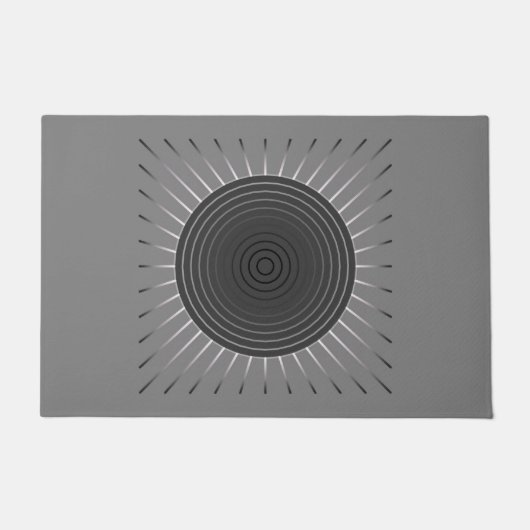 Paillasson Sunburst géométrique moderne - Hématite foncé gris (Devant)