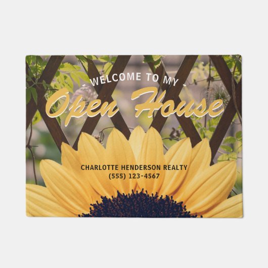 Paillasson Sunflower jaune Trellis Immobilier Open House (Devant)