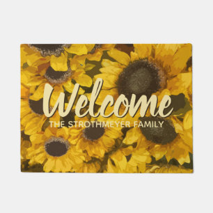 Paillasson Sunflower Russe Nom de la famille du pays Bienvenu